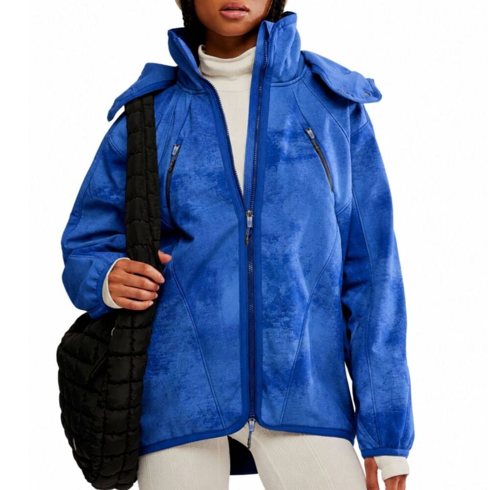 Free People Movement Canyon Crushin' Jacket Blue Motif XS NWT
